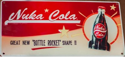 Fallout 3 4 76 Nuka Cola Rocket Bottle Tin Sign Figure Decor Official NEW