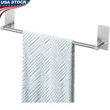 Self Adhesive Towel Bar No Drill Wall Mount Stainless Steel Rack Organizer New