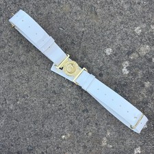 Dieu Et Mon Droit General Service Regimental PVC Belt & Buckle White No.2 Dress