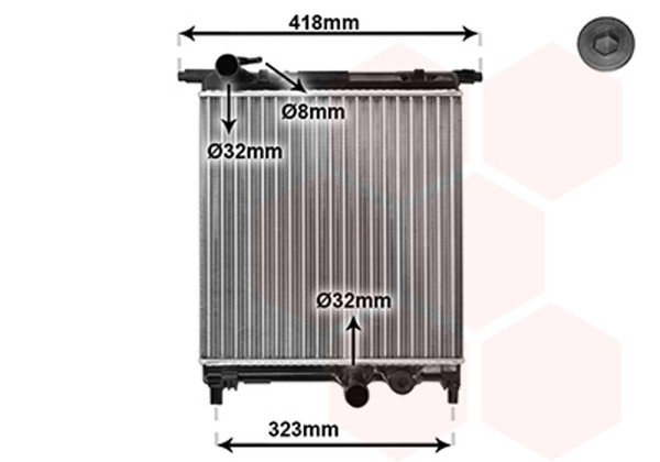 MotorküHler WasserküHler *** IR Plus *** VAN Wezel 58002325 FüR VW Skoda 122 121-image