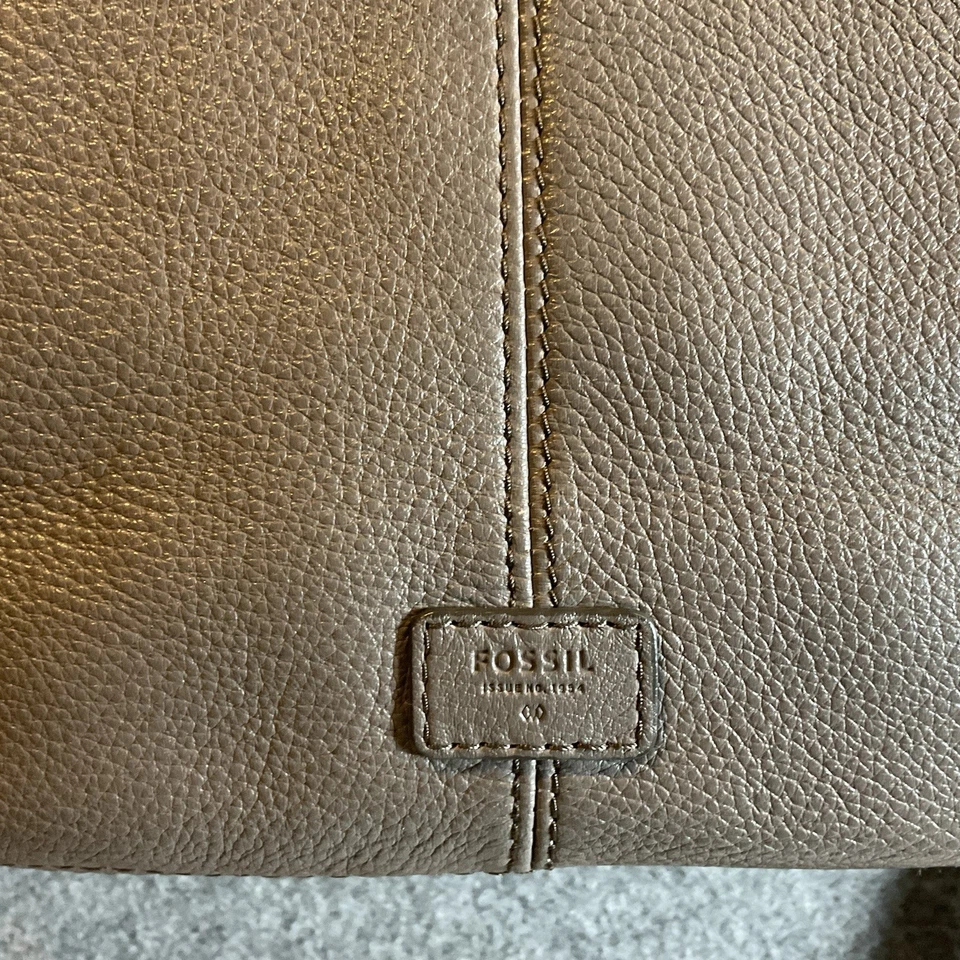 Bolsa satchel Fossil Karli Lrg couro pebbled cinza tiracolo bolsa hobo nova sem etiquetas - Imagem 4 de 4