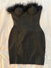 Superdown Ramona Bustier Dress in Black FEATHER MINI SIZE XS