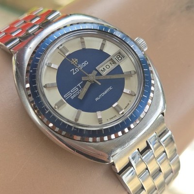 Vintage ZODIAC SST 36000 men's automatic watch day/date Two-tone
