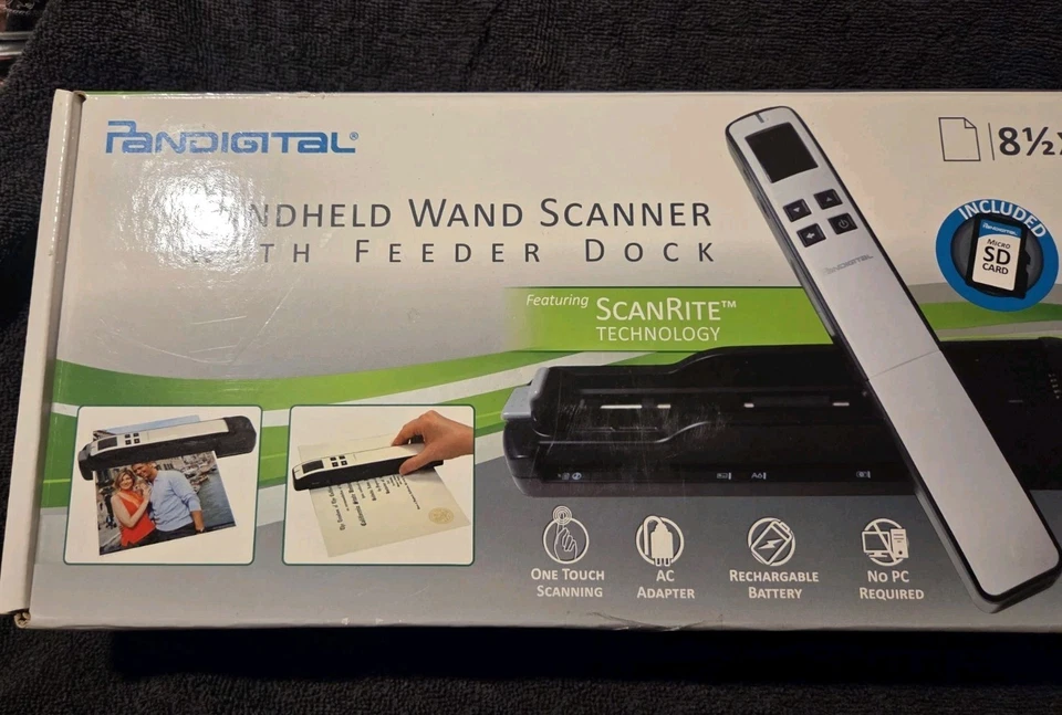 Pandigital Handheld Wand Scanner w/ Feeder Dock Red, PANSCN10RD New Open Box - Image 2 of 4