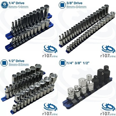 Blue Point Tools, 1/4'', 3/8'' & 1/2'' tiefe & flache Steckschlüssel mit Adapter-Set