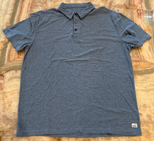 Vuori Mens Strato Tech Polo Shirt Heather Gray Short Sleeve Performance Size L