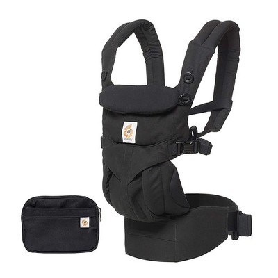 Ergobaby Omni 360 All-in-One Baby Carrier - Pure Black, Newborn to Toddler