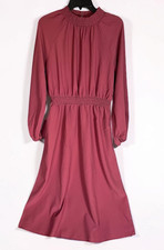 A New Day Midi Dress Women's Medium Long Sleeve Mauve Pink balloon sleeve