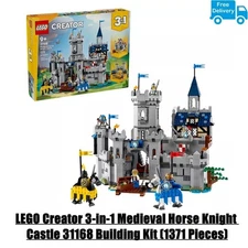 LEGO Creator 3-in-1 Medieval Horse Knight Castle 31168 Building Kit (1371 Pieces