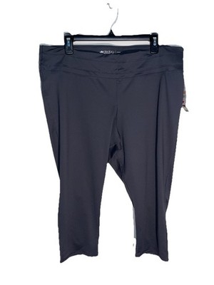 Ideology Woman 2X Gray Cropped Legging Plus Stretch High-Rise Workout Pants 