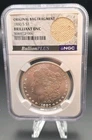 1880-S Morgan Silver Dollar NGC Brilliant UNC w/ Original Bag Fragment