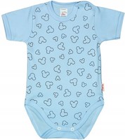Kurzarm-Body, 100 % Baumwolle, Mausblau, GrößE 68, Klekle