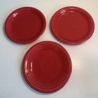 Set of 3- Fiesta Homer Laughlin China Scarlet Red Salad Dessert Plates 7.25”