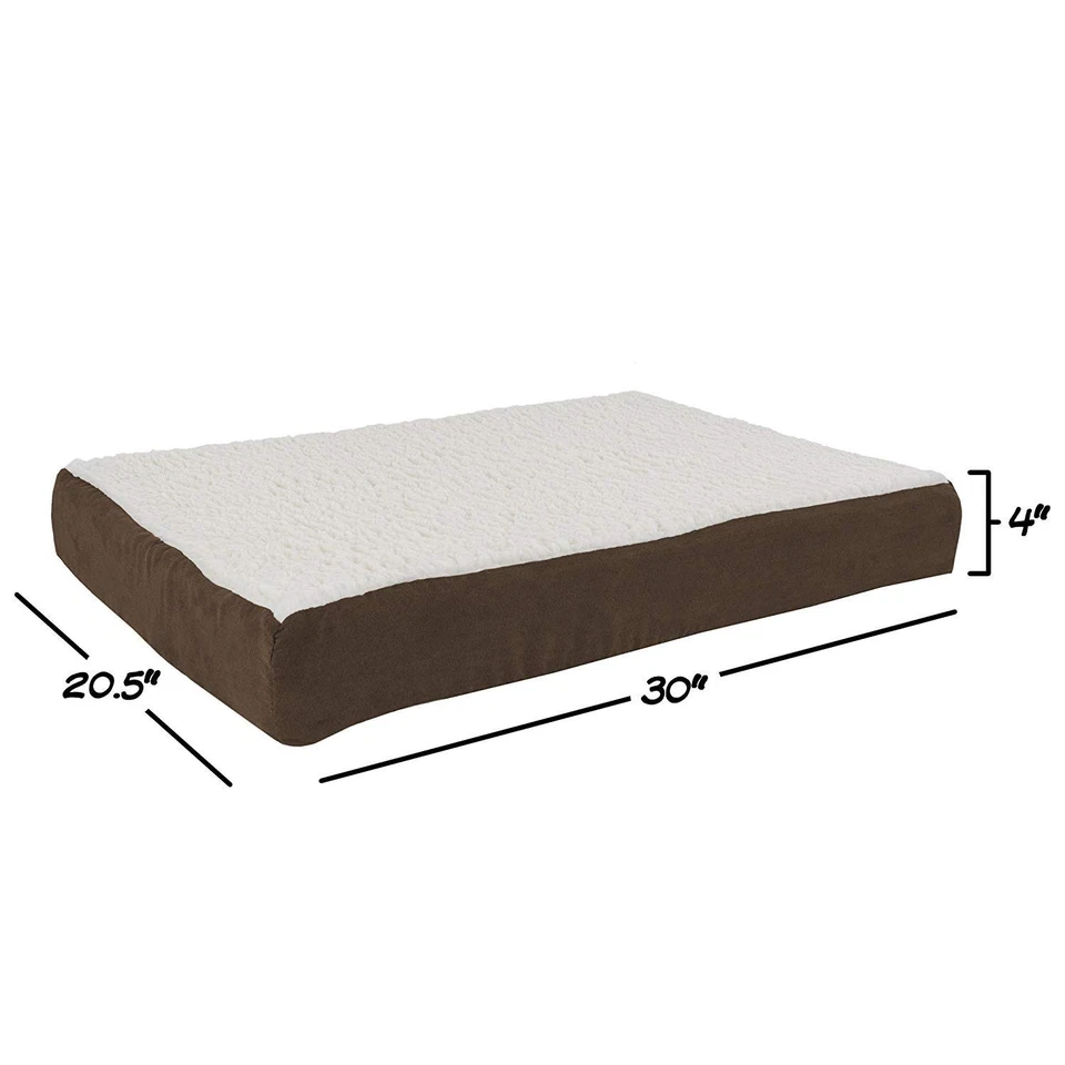 Medium Brown Memory Foam Dog Bed for Medium Dogs 30x20 Washable Cover - Image 3 of 4