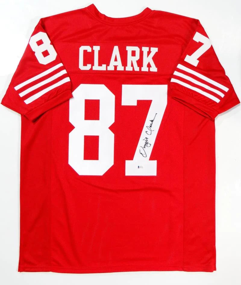 Dwight Clark Autographed San Francisco 49ers (Red #87) Custom Jersey - Beckett