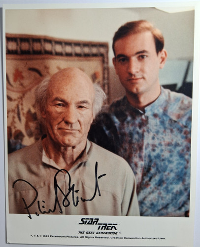 Patrick Stewart Signed 8x10 Color Photo – Star Trek TNG w/ son Daniel Stewart