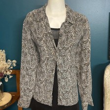 Vintage Kara 100 Silk Button Up Blouse size L fits like M