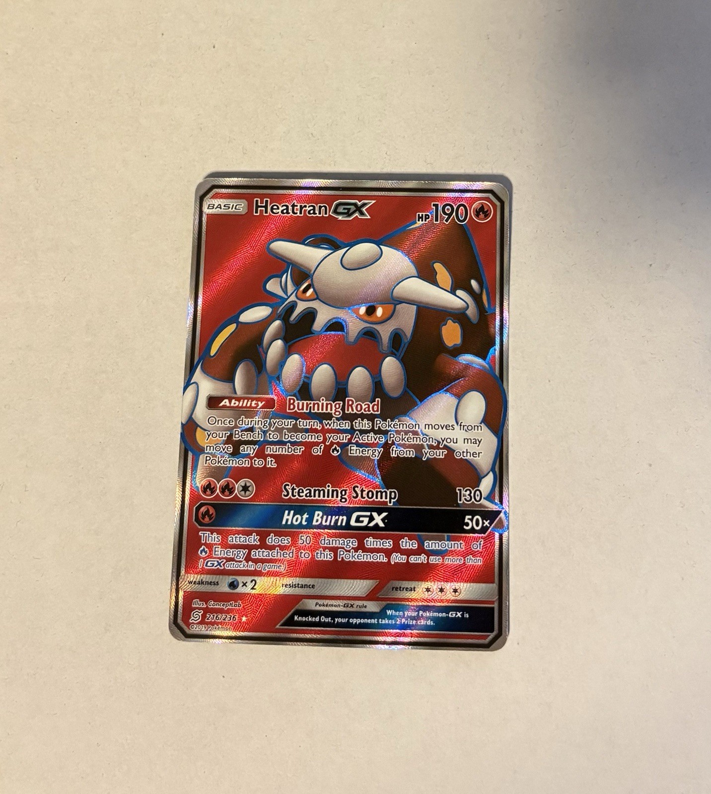 Heatran GX (Full Art) 216/236 SM - Unified Minds LP card