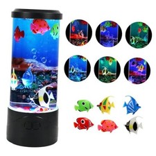 Bubble Aquarium Lamp Fish Lamp Kit with 6 Fake Swimming Fish Sensory Round