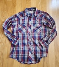 Men's Vintage Lee Western Pearl Snap XL Shirt 17 1/2 X 35 Made In USA