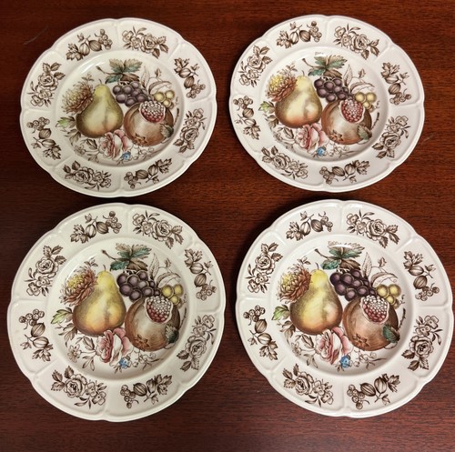 Johnson Brothers Windsor Fruit 6” Bread Butter Plates Set Of 4