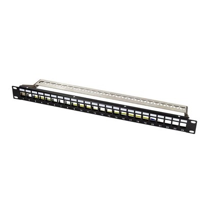 LOGILINK Patchpanel NK4058, 19'',24 Keystone-Module, schwarz