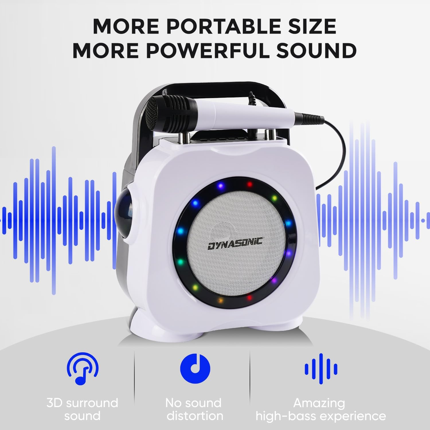 Cassa Bluetooth Karaoke con 2 Microfoni Wireless e Luci LED RGB - 2