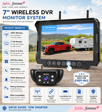 HD 1080P RV Backup Camera with 7" Monitor: Compatible with Furrion Mount Clear..
