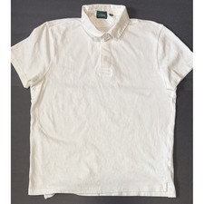 J CREW Re-Imagined - Men's White Cotton Short Sleeve Polo Shirt - Size Large