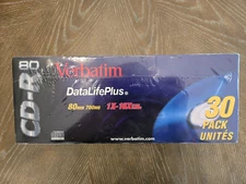 30 Pack Verbatim Data Life Plus Premium AZO Blue CD-R 80 With Jewel Cases