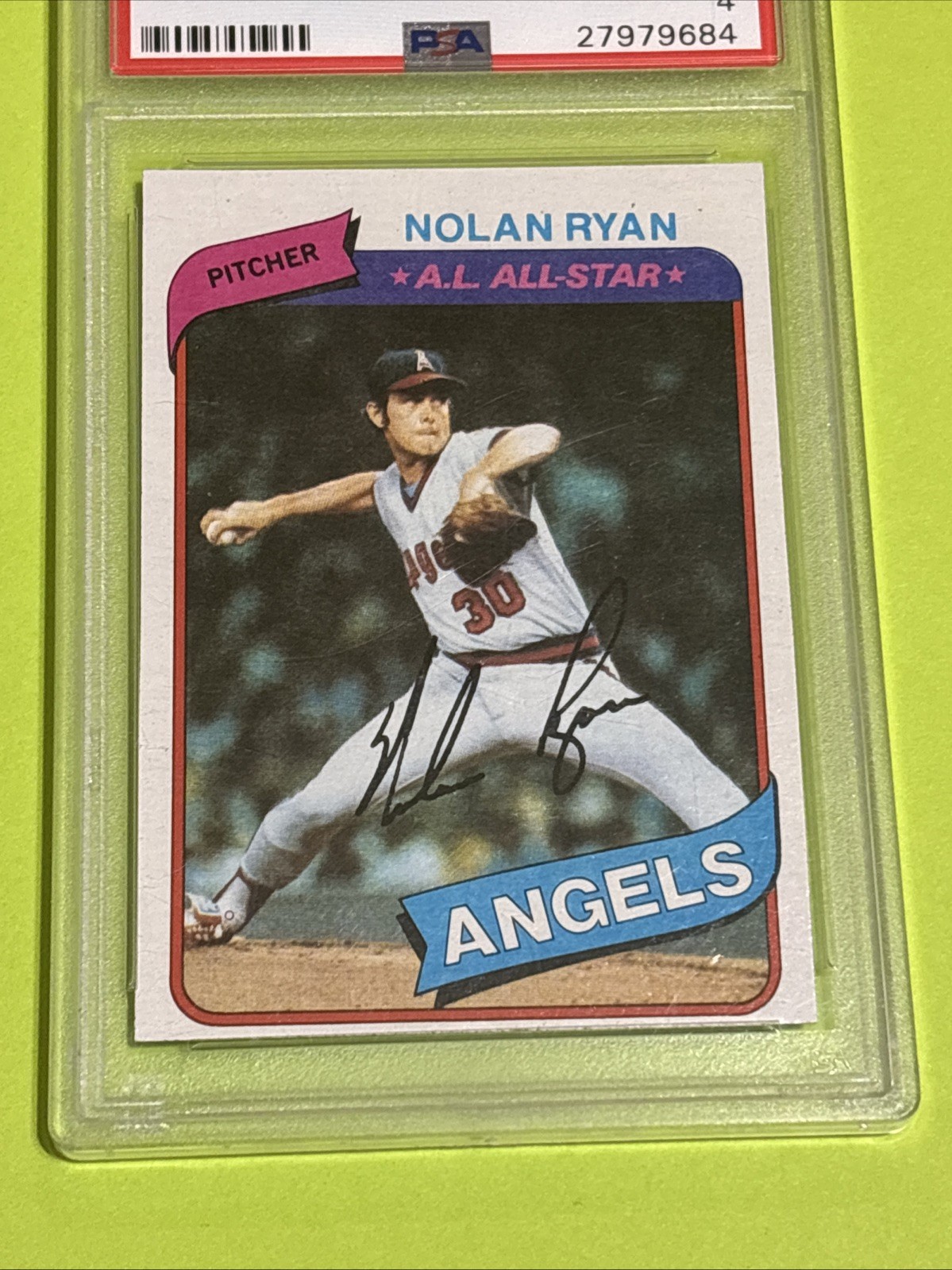 1980 Topps - Nolan Ryan #580 Psa 4 Angels Hall Of Fame Pitcher Nice card For A 4 view 7