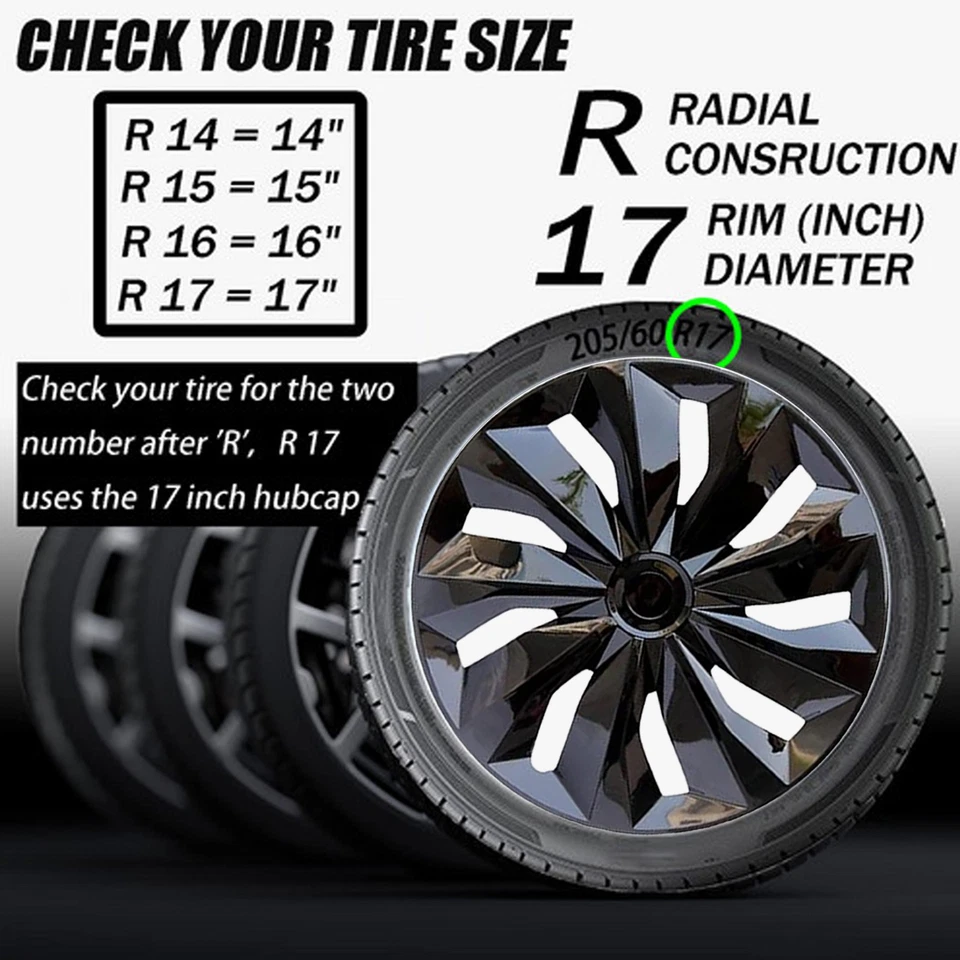 Tapacubos completos 4 piezas 17" llantas R17 para Pontiac G6 2007-2010 Foto 4 de 4