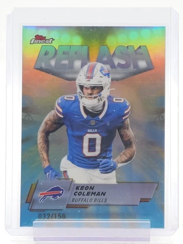 KEON COLEMAN 2025 TOPPS FINEST REFLASH SKY BLUE REFRACTOR /150 BILLS Q2045