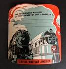 WWII Burlington Railroad Route Luggage Sticker Label Serving Wartime America