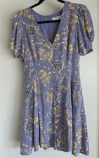 ASTR The Label Blue Floral Mini Dress Size M Short Sleeve Romantic Sundress