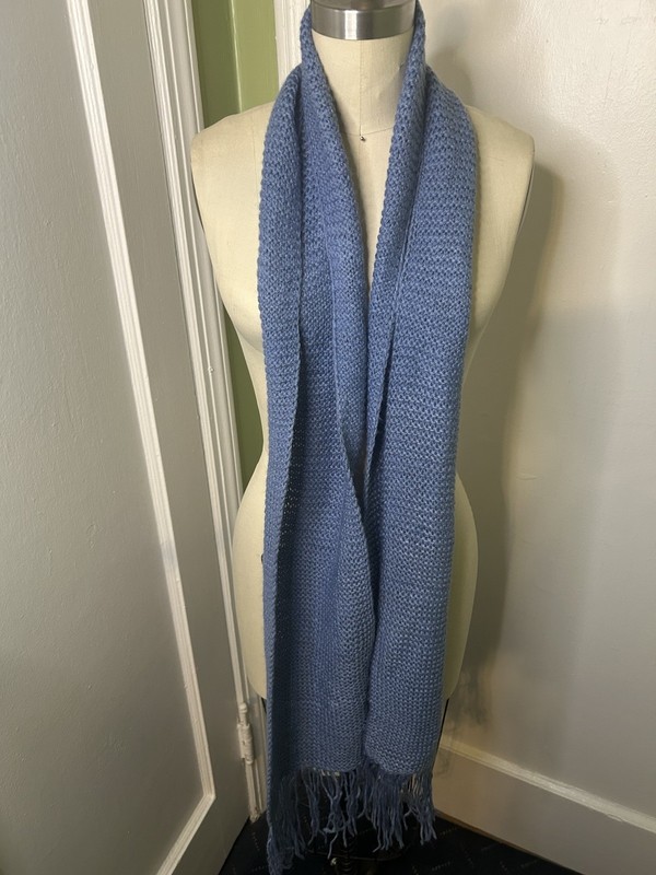 Blue Hand Knitted Scarf