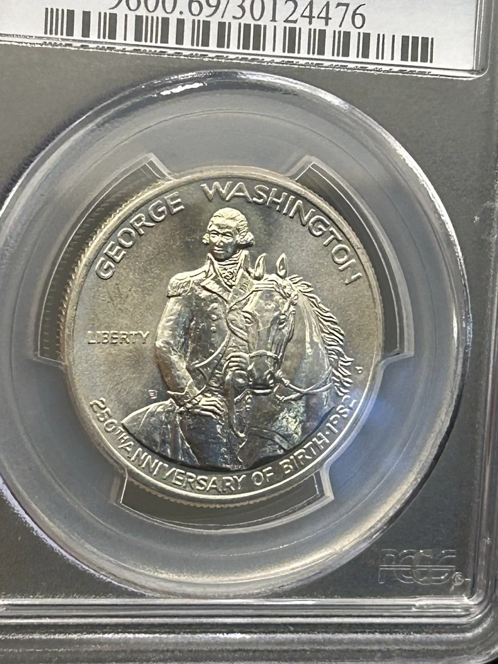1982 D Silver 50C George Washington Commemorative PCGS MS69 | - Image 3 of 4