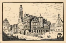 CPA AK Rothenburg Rathaus mit Herterichbrunnen GERMANY (1077019)