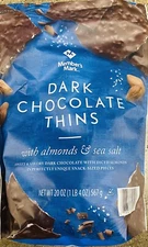 Member's Mark Dark Chocolate Thins with Almonds and Sea Salt Candy 20 oz Bag