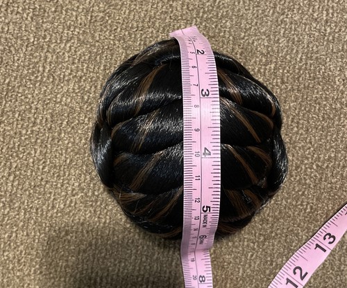 8.5-9” Ethnic Synthetic Doll Wig Black w Highlights Fits 10” Doll - Picture 11 of 12