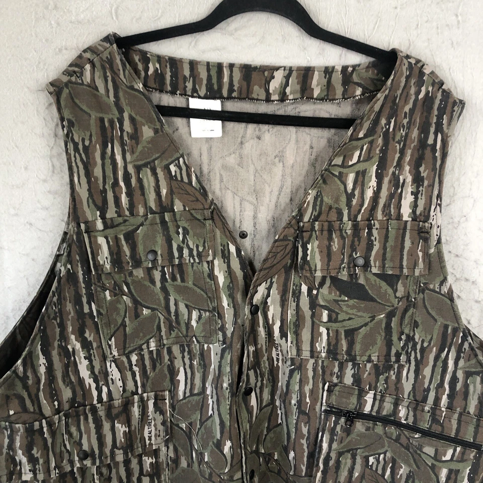 Vintage Camo Vest Mens XL Long Real Tree Hunting BJs USA Made - Image 2 of 4