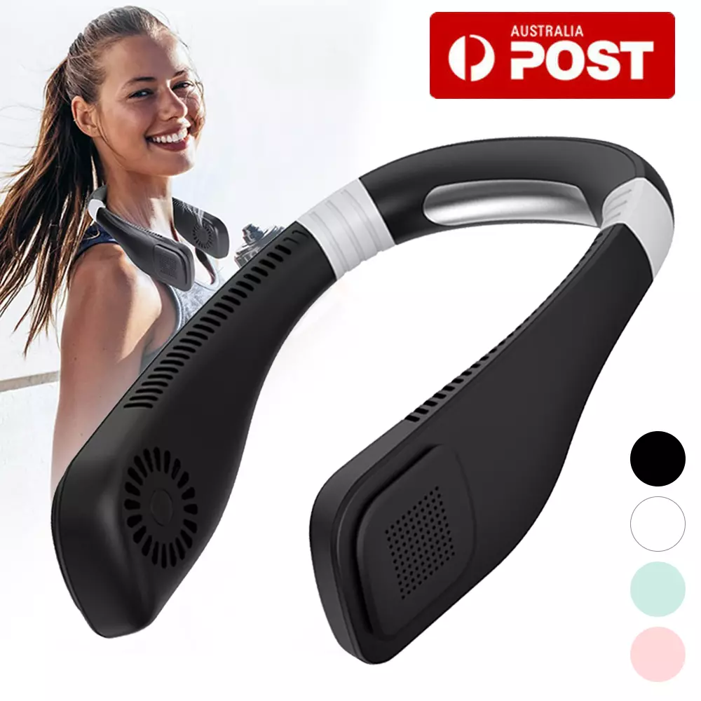 Portable Mini USB Fan Neckband Bladeless Lazy Neck Hanging Cooler Rechargeable