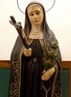ST RITA OF CASCIA STIGMATA w/ 3 CROWNS PALM Vtg VERY LG 615mm CHALKWARE STATUE