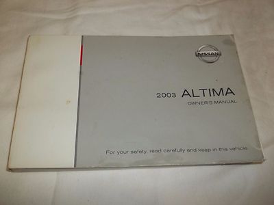 2003 NISSAN ALTIMA OWNER'S MANUAL. VERY GOOD USED CONDITION / FREE S/H // | eBay