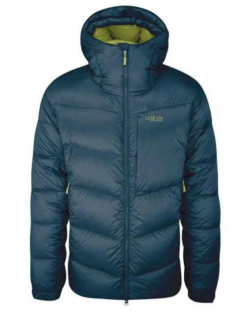 RAB Mens Orion Blue Positron Pro Insulated Hooded Down Jacket XS BNWT