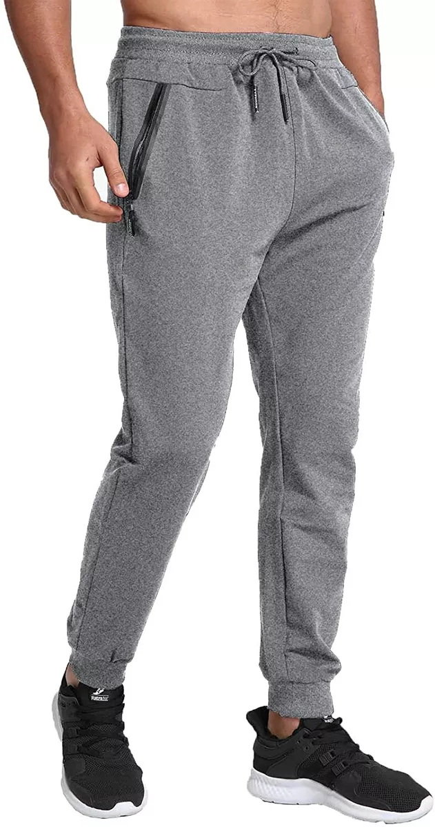JustDay Mens Joggers Slim Sweatpants Lightweight Track Pants with Zipper Pockets