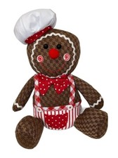 Noelta Christmas GINGERBREAD BOY Chef DOLL 13" Peppermint Weighted Sitting NWT