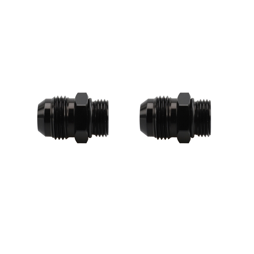8AN O-ring Boss to 8 AN Male Flare Adapter Fitting AN8 Flare Twin Hose Union fuel Pump Rail Line Aluminum Black Anodized JIC 08 AN to AN 8 ORB