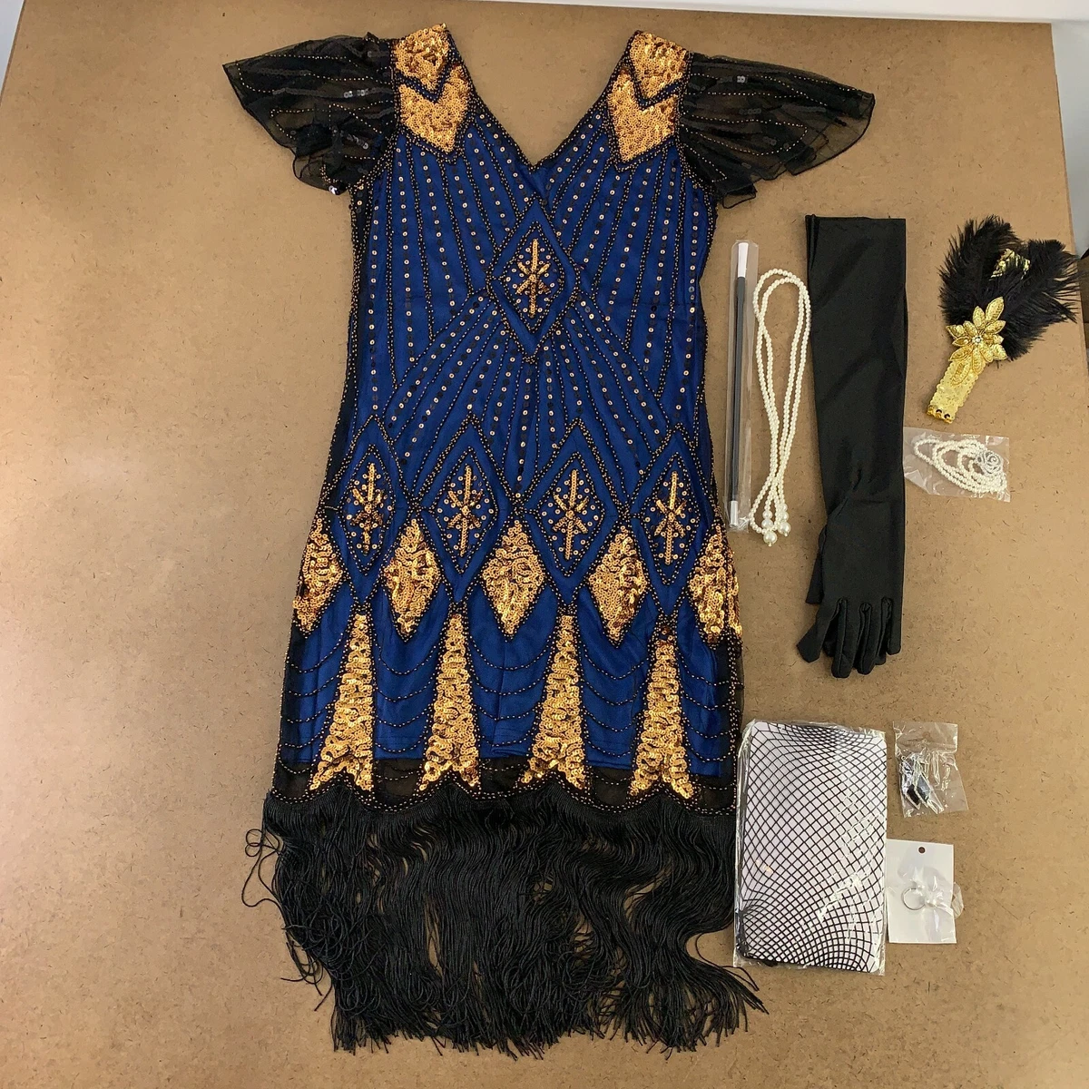 slim fit dress slacks Gold Flapper Costume 1920s Dress Women main image 0
