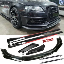 For AUDI Front Bumper Lip Spoiler Splitter79"Side Skirts Rear Lip